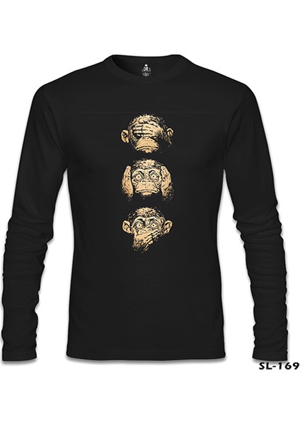 Three Monkeys Siyah Erkek Sweatshirt