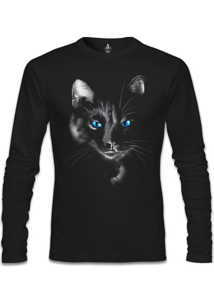 Cat In Blue Siyah Erkek Sweatshirt
