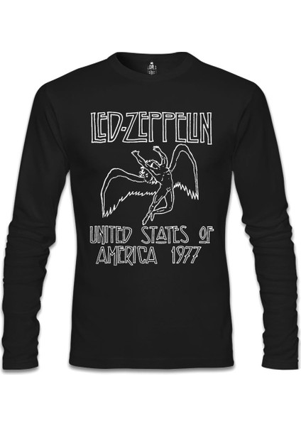LED Zeppelin - 1977 Siyah Erkek Sweatshirt