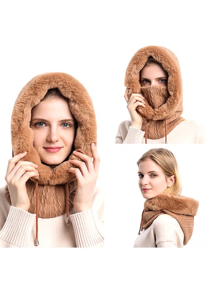 Kadın Sıcak Kabarık Eşarp Şapka H012 (Yurt Dışından) modelleri