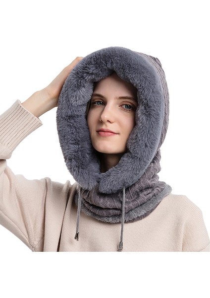 Kadın Sıcak Kabarık Eşarp Şapka H012 (Yurt Dışından)