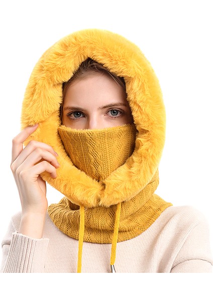 Kadın Sıcak Kabarık Eşarp Şapka H012 (Yurt Dışından)