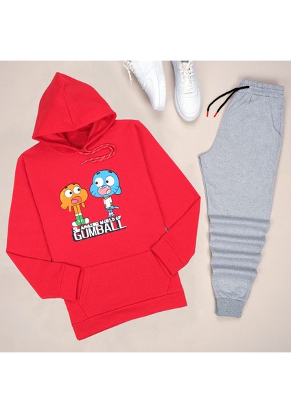 Kırmızı Gumball Eşofman Takımı