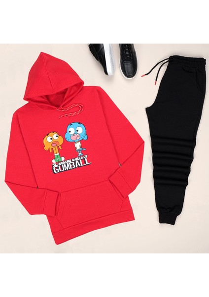 Kırmızı Gumball Eşofman Takımı