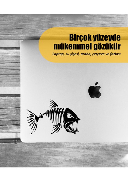 | Pirana Balık | Araba Laptop Duvar Folyo Sticker 15 x 9 cm