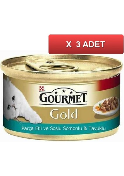Somonlu Tavuklu Kedi Konservesi 85 Gr.(3 Tane)