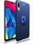 Samsung Galaxy M10 Yüzüklü Manyetik Ravel Kılıf Nano Ekran Koruyucu Full Setmavi 1