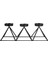 Geometri 3lü Mumluk Siyah 36X13CM 1