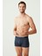 80263 Erkek Lacivert-Gri-Indigo 3'lü Boxer 3