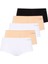 67004 Kadın Siyah-Ten-Beyaz-Ten-Beyaz 5'li Kıl Lastikli Şort Boxer 1