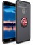 Huawei P10 Lite Yüzüklü Manyetik Ravel Kılıf Nano Ekran Koruyucu Full Setsiyah Kırmızı 1