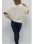 California Baskılı Kolej Yaka Oversize Içi Tüylü Sweatshirt Krem 2