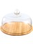 Cam Kapak Servis Tepsi Cloche Dome Bambu Peynir Kurulu Depolama Kek Standı - 29 cm (Yurt Dışından) 1