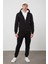 Tena Moda Erkek Siyah Kapşonlu Fermuarlı Şardonlu Basic Sweatshirt 4