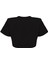 Castor Vatkalı Crop Siyah T-Shirt 2