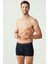 Erkek 3 Lü Likralı Coton Siyah Boxer 80097 4