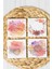 10X10 cm Limra Doğal Taş Uv Baskılı 4'lü Set Dekoratif Hediyelik Bardak Altlığı - Çiçek Baskılı 1