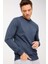 Erkek Indigo Modernfit / Dar Kalıp Bisiklet Yaka Sweatshirt 3