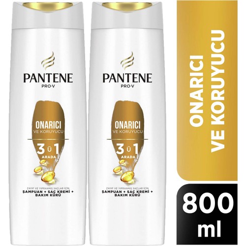 Pantene Şampuan 3'ü 1 Arada Onarıcı Koruyucu 400 ml x 2 Adet