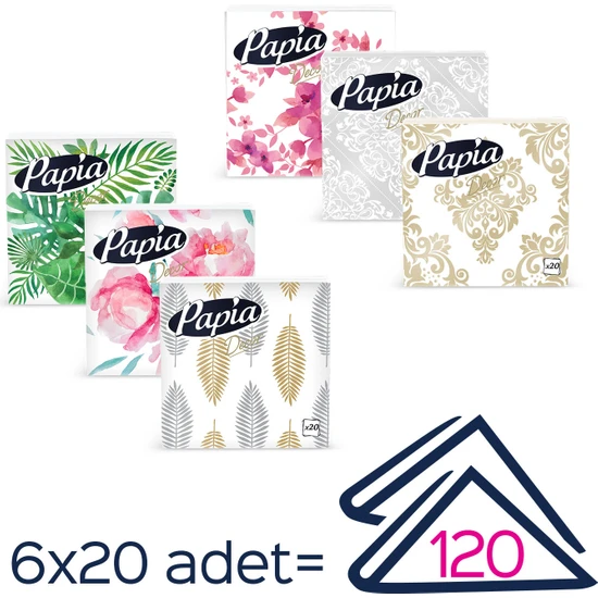 Papia Decor Peçete 20'li 6'lı Paket