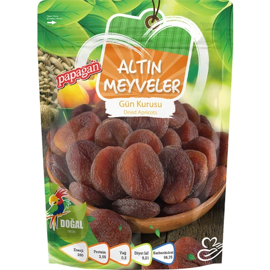 Papağan Kuruyemiş Altın Meyveler Gün Kurusu 3 x 140 gram