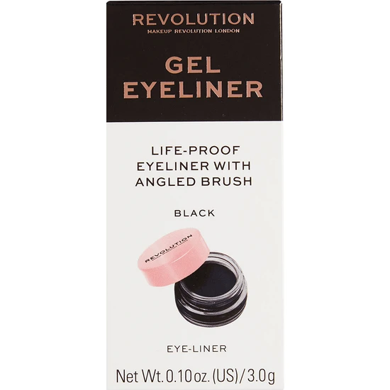 Revolution Gel Eyeliner Pot With Brush Siyah Jel Eyeliner