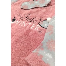 Fawn Mutlu City Kadın Welsoft Polar Peluş Kalın Kışlık Ev Pijama Takımı