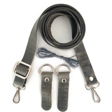 Alfa Tasarım Atölyesi Deri Çanta Sapı Gümüş Renk Aksesuarlı (120 Cm) - Crazy Gri Rengi