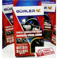 Gürler Oto Aksesuar Sbr Levorg Uyumludur Iki Renkli Mavi Siyah Dikmeli Direksiyon Kılıfı