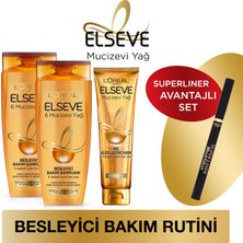 Elseve 3'lü Elseve Mucizevi Yağ Saç Bakım Seti + Loreall Paris Superliner Set