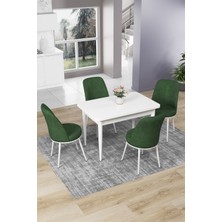 Canisa Concept Nil Serisi 70 x 110 cm Sabit Beyaz Mutfak Masa Takımı+4 Adet Sandalye