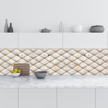 Sticker Art Mutfak Tezgah Arası Folyo Fayans Kaplama Folyosu 3D Soyut Karo 60X100 cm