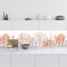 Sticker Art Mutfak Tezgah Arası Folyo Fayans Kaplama Folyosu Botanik Çiçek 60X200 cm