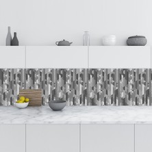 Sticker Art Mutfak Tezgah Arası Folyo Fayans Kaplama Folyosu Gri Arkaplan 60X500 cm