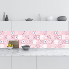 Sticker Art Mutfak Tezgah Arası Folyo Fayans Kaplama Folyosu Rustik Pembe 60 x 100 cm