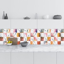 Sticker Art Mutfak Tezgah Arası Folyo Fayans Kaplama Folyosu Sanat Yağlıboya Karo 60 x 200 cm