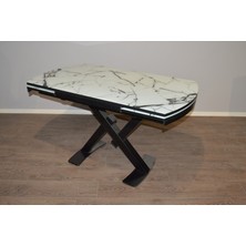 Sualar Home Ay Mutfak Masası Beyaz Mermer Açılır