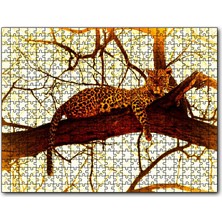 Cakapuzzle Leopar Ağaçta Dinleniyor 120 Parça Puzzle Yapboz Mdf (Ahşap)