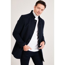 Buratti Relaxed Fit Düğmeli Dik Yaka Kaşe Kaban Erkek KABAN 5840099