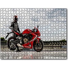 Cakapuzzle Honda Cbr 650 ve Sürücüsü 120 Parça Puzzle Yapboz Mdf (Ahşap)
