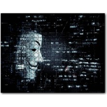 Cakapuzzle Anonymous Maskesi ve Kodlar 120 Parça Puzzle Yapboz Mdf (Ahşap)