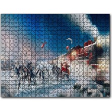 Cakapuzzle Kutup Ekspresi Geyikler ve Noel Baba 120 Parça Puzzle Yapboz Mdf (Ahşap)