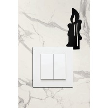 Ahwall Ahşap Priz Çerçevesi Mum Temalı