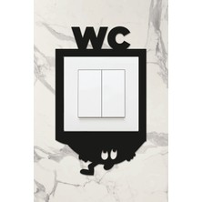 Ahwall Ahşap Priz Çerçevesi Wc, Tuvalet Temalı