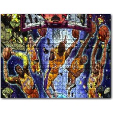 Cakapuzzle Los Angeles Lakers Beşli Smaç Potaaltı Çizim 120 Parça Puzzle Yapboz Mdf (Ahşap)