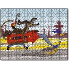 Cakapuzzle Road Runner ve Coyote Roket 120 Parça Puzzle Yapboz Mdf (Ahşap)