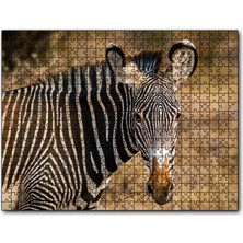 Cakapuzzle Zebra ve Muhteşem Dalgalı Şeritleri 120 Parça Puzzle Yapboz Mdf (Ahşap)