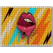 Cakapuzzle Modern Sanat Boyama Kadın Dudakları 255 Parça Puzzle Yapboz Mdf (Ahşap)