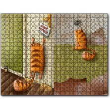 Cakapuzzle Yaramaz Kedi Rahatsız Etmeyin Yazılı 120 Parça Puzzle Yapboz Mdf (Ahşap)
