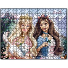 Cakapuzzle Barbie Bebekler ve Beyaz Kedi 500 Parça Puzzle Yapboz Mdf (Ahşap)